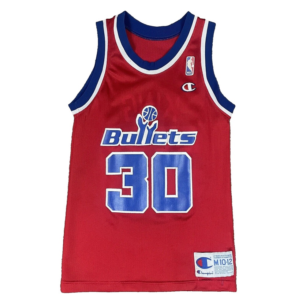 VTG Champion Bernard King Washington Bullets Jersey #30 Red Youth Medium 10-12